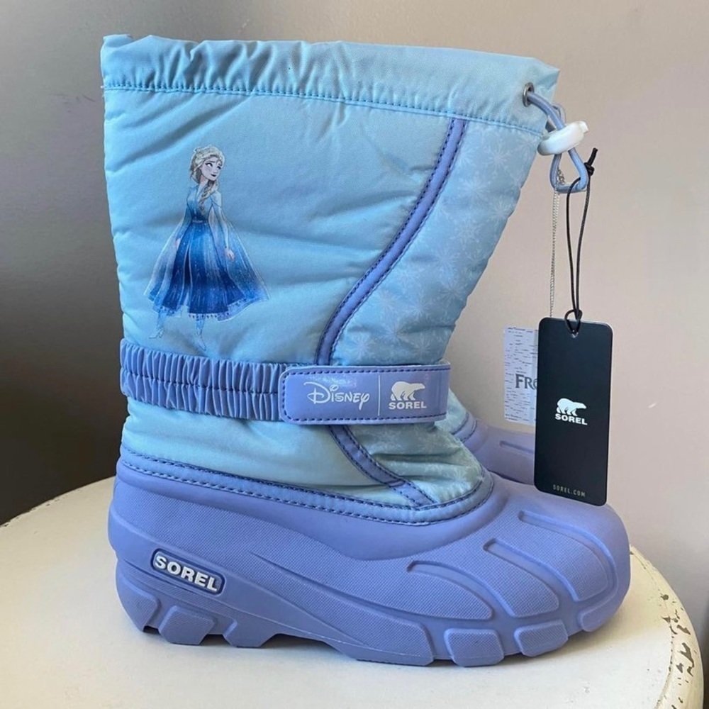 NEW - Sorel Disney Frozen Elsa Flurry Snow Boots Big Kids Size 5 (women’s sz 7) - Picture 2 of 9